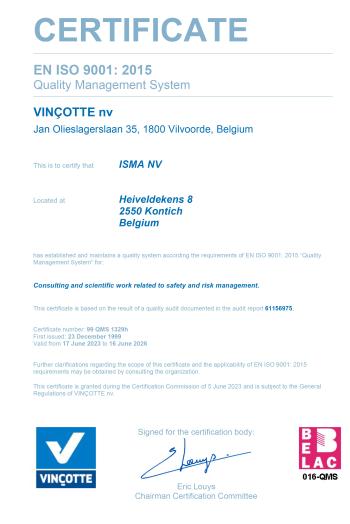 Certificate ISO9001